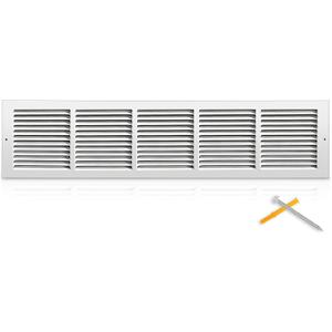 Fancat 30x6 Duct Opening | Steel Return Air Grille | Vent Cover Grill for Sidewall and Ceiling | HVAC Cold Air Intake Grille | White | Outer Dimensions: 31.75"W X 7.75"