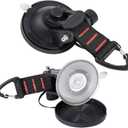 CONBOLA Suction Cups Hooks Heavy Duty Camper Accessories Car Camping Essentials Tie Down 2 Pieces Suction Cup with Securing Hook Strong Power for Car Awning Boat SUV Tent Window Glass.(2 pcs) (Classic red line)