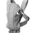BabyBjrn Baby Carrier Mini, Light Gray, 3D Jersey | Infant Carrier (7-25 lbs), Ergonomic, Easy-to-Use