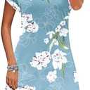PLOKNRD Women's Casual Dress Summer Short Sleeve T-Shirt Dress Crew Neck Basic Dresses 2025, S