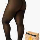 Plus Size Fleece Lined Tights Women, 300g Warm Pantyhose Leggings, Fake Translucent Thermal Tights Winter 3-4XL