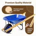 Wheelbarrow Handles Replacement Kit,59'' Wooden Wheel Barrow Parts,with 2 Heavy Duty Wheelbarrow Wedge,Easy Install