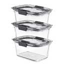Rubbermaid Brilliance Glass Storage 4.7-Cup Food Containers with Lids Set of 2 Clear