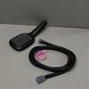 Matte Black Handheld Shower Head with Long Hose and Brass Holder All Metal Hand Held Shower Head High Pressure Handheld Shower Head Set