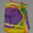 3 PCS Mardi Gras Outdoor Decorations, Large Mardi Gras Hanging Mask Banner Purple Green Yellow Porch Sign Oxford Banner for Carnival Party Masquerade