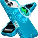 Jelanry for iPhone 17 Pro Max Case Compatible MagSafe & Rugged -Turquoise, Heavy Duty Dual-Layer Shockproof Protective Back Cover w/Port Anti Dust Scratch Protection Phone Cases for iPhone 17 Pro Max