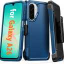 FNTCASE for Samsung Galaxy A26-5G Case: Heavy Duty Drop Protection with Rugged Belt-Clip Holster & Kickstand Military Grade Shockproof Durable Protective Cell Phone Cover (Blue)