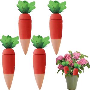4PCS Terracotta Watering Spikes - Automatic Self-Watering Stakes, Vacation Plant Waterer for Bottle, Perfect for Indoor & Outdoor Plants