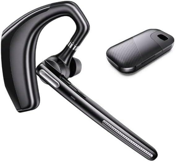 Bluetooth Headset V5.1 with Noise-Canceling Mic, 110H Work Time (500mAh Battery) - Dual Connection, Compatible with Phones & PCs + Storage Case