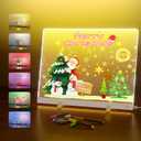 Acrylic Dry Erase Board with Light, 13.7"X10" 6-Color Neon Glow Memo LED Light-Up Message Note Board with Stand as Night Light for Room/Store/Office/Festival/Gift, Touch Control, 7 Markers (White)