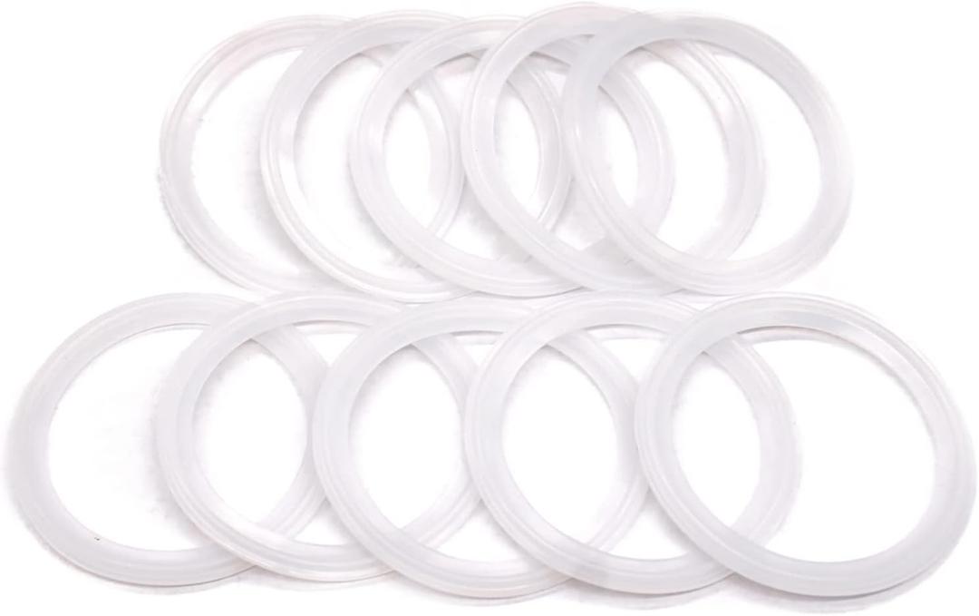 10 Pcs QiiMii White Silicon Tri clamp Gasket for Tri Clover Fittings 1/2"-4"1/2-4 INCH) (2.5 INCH)