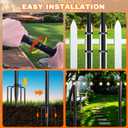 2 Pack 10Ft String Light Poles, Metal Poles with Fork for Outside Lights,Outdoor Metal Light Stand with Fence Brackets Hanging Lights for Garden Patio Wedding Backyard Deck Party