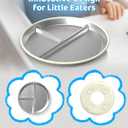 Stainless Steel Kids Plates (2 Pack): 9" Divided Plates with Silicone Suction for Babies, Unbreakable Dinner Dishes for Toddlers, Non Toxic, BPA Free, Anti-Slip, Dishwasher Safe (Bule & Yellow)