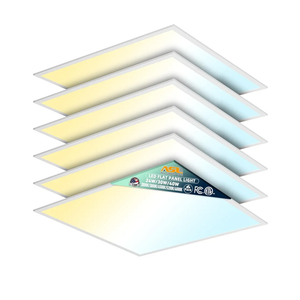 Allsmartlife 2x2 LED Flat Panel Light 6-Pack, Dimmable, 5CCT Options (3000K-6000K), 24W/30W/40W, Back-Lit 2x2FT LED Troffer Light Drop Ceiling for Commercial Office, ETL