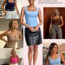 Avidlove Womens Built in Bra Tank Tops Double Lined U Neck Strechy Basic Summer Trendy Going Out Top