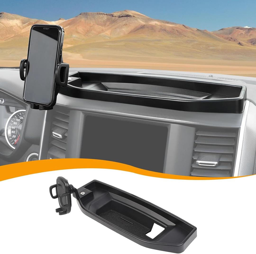 Hoolcar for Ram Dash Phone Holder Dashboard Cellphone Phone Mount with Storage Tray Box Compatible with Dodge Ram 2018-2023 Interior Accessories