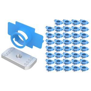 40 Pcs 3/8"-16 Nylon Strut Channel Cone Nuts, Nylon Channel Squeeze Nut for Strut Channel, Easy to Locate Mounts Solar Panel, Strut Channel Nuts with Dacromet Finish