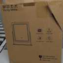 FENNIO Vanity Mirror with Lights - 15"x13" LED Lighted Makeup Mirror, Makeup Mirror with Lights, Touch Screen with 3-Color Lighting, Dimmable,10X Magnification Mirror for Vanity Desk Tabletop (White)