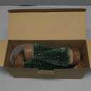 4 PCS Mini Christmas Trees, Artificial Bottle Brush Trees with 2 Modes Timer LED String Lights, Button Cell Battery Powered Desktop Small Pine Trees with Wooden Base for Home Xmas Decor (Warm White)