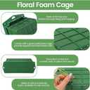Hahood 32 Packs Floral Foam Cage Rectangle Flower Cage Holders with Floral Foam Flower Arrangement Supplies for Fresh Flowers, Home Wedding Decorations, 11.8 x 4.3 x 3.1 Inches