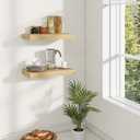 Dreamland 30 Inches Wall Mounted Wood Floating Shelves, Oak, 2 Pack