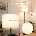 Upgraded Dimmable Floor Lamp for Living Room,1000 Lumens Bulb Included, Modern Floor Lamps Simple Design with Linen Shade, Tall Standing Lamp for Bedroom Office Dining Room, Black Pole Lamp