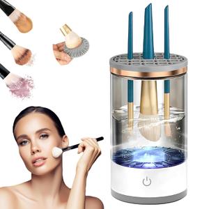 Electric Makeup Brush Cleaner - Effortless Cosmetic Brush Cleaner with Cleaning Mat,Quick and Efficient Machine for Deep Cleaning All Types of Makeup Brushes