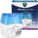 Vicks Filtered Cool Mist Humidifier, Medium Room, 1.1 Gal. Tank, Blue/White