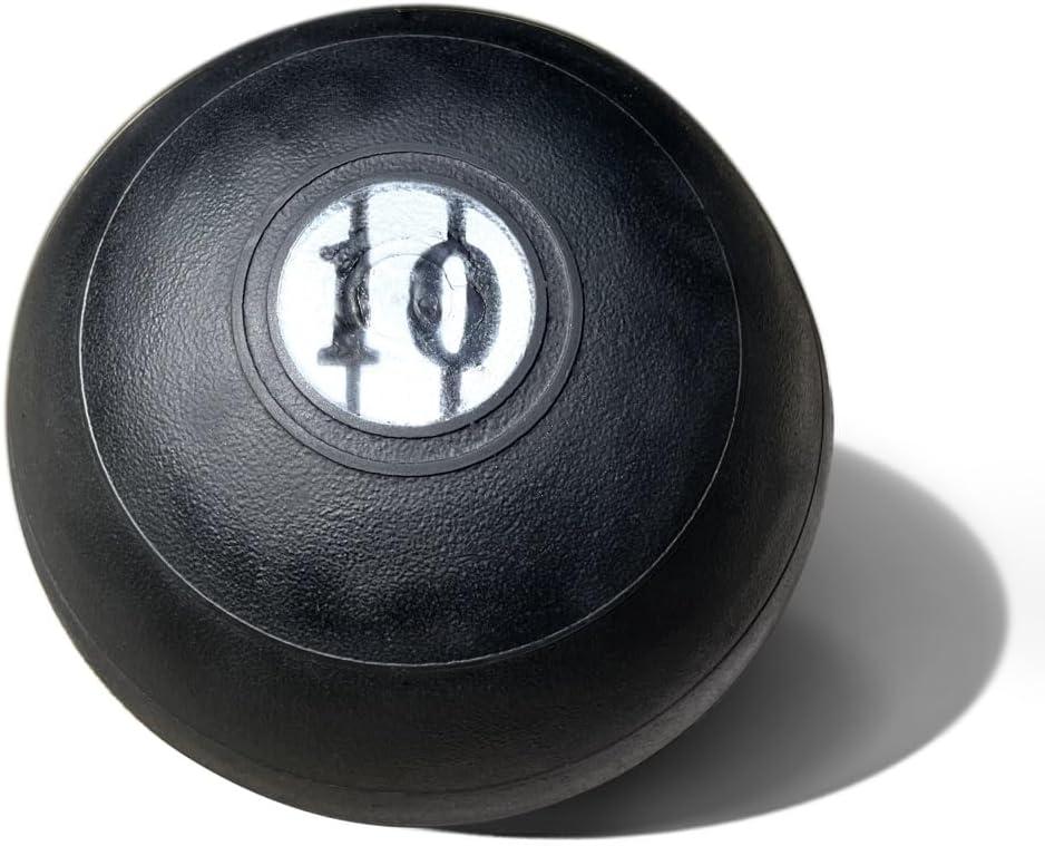 9 inch Diameter, 10 Pound, Black, Medicine Ball for Exercise, ACFT, Functional Fitness, Weight Training. Made in The USA.