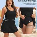 Yonique Plus Size Swim Dress - One Piece Swimsuit for Women Tummy Control Bathing Suit Modest Skirted Swimwear 2026 (16 Plus, Black)