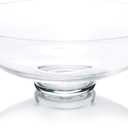CYS EXCEL Glass Decorative Footed Bowl (H:4.5" D:12") | Fruit Display & Terrarium Bowl | Compote Vase & Kitchen Table Centerpiece