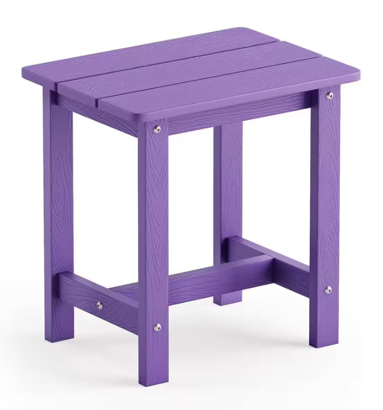 LUE BONA Adirondack Outdoor Side Table, 2-Tier Aruba Blue HDPS Patio End Table Weather Resistant, Outdoor Morden Side Table for Patio, Pool, Porch