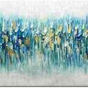 AMEI Art,24x60Inch Large Hand Painted Abstract Textured Gold Blue Artwork Acrylic Paintings Multicolor Wall Art Stretched and Framed Ready to Hang