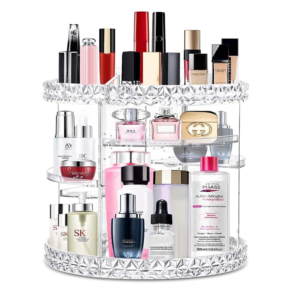 Makeup Organizer 360 Degree Rotating 7 Adjustable Layers Large Capacity Cosmetic Organizer Transparent Make Up Organizers and Storage