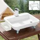 Portable Sink, Portable Sink Hand Wash Station with Electric Water Pump & Height-adjustable stand, Easy Setup, One-Click Operation,Suitable for indoor, outdoor, and RV use, among other settings, Large