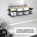 Shower Caddy Shelves Organizer Rack, Single Pack Shower Caddy,No Drilling Wall Mounted Self Adhesive Shower Shelves for Inside Shower, Matte Black