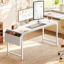 PRAISUN 55'' Computer Desk with Fabric Storage Bag