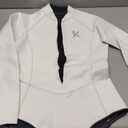 KMT Womens Wetsuit, Long Sleeve Shorty Wetsuits for Women 2mm Neoprene Front Zip Wet Suit Springsuit Swimming Surfing Diving Scuba Kayaking (12, White)