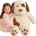 IKASA Giant Dog Labrador Stuffed Animal Plush Toys,Puppy Soft Toy Large Cute Huge Jumbo Big Size Plushie,Gifts for Kids (30 inches, Light Brown)