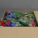 Hananona 2 Set Artificial Outdoor Flowers with Hanging Basket, 2 Hanging Planters with 24 Pcs Patriotic Flowers for Summer Front Porch Patio 4th of July Decor (Red, White, Blue)