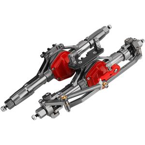 Aluminum Front Rear Complete Axle Set with Enhanced Axle Shaft for Axial SCX10 RC4WD D90 1/10 RC Crawler Upgrade Parts (Titanium)