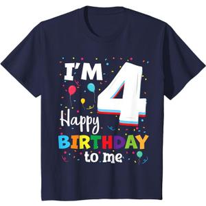 Kids Four 4yr 4th Birthday Happy Birthday Boy 4 Years Old T-Shirt 4T