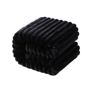 NTBAY Plush Flannel Baby Blanket, Soft and Warm Toddler Blanket with Striped Texture for Stroller, Crib, Travel, 30x40 Inches, Black (3040 Inch (Pack of 1))