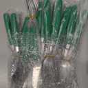 ANNOVA Silverware Set, Retro/Rivet Colorful Stainless Steel Tableware Kitchen Flatware Set Utensils, Includes Dinner Knives, Forks, Spoons, Salad Forks & Dessert Spoons (Green, 20 Pieces)