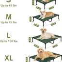 Outdoor Elevated Dog Beds Medium Sized Dog, Cooling Raised Dogs Cots Bed with Breathable Mesh, Portable Lifted Pet Hammock, Non-Slip Feet, Green, M