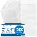 Spartan Industrial - 2 X 4 (1000 Count) 2 Mil Clear Reclosable Zip Plastic Poly Bags with Resealable Lock Seal Zipper