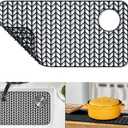 Sink Protectors for 12, 13, 16, 18, 19, 24, 26, 28, 29 Inch Kitchen Sink, Silicone Sink Mat, Steel Sink Bottom Grid (Black), Size: 28.6"x 14.5"