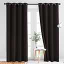 NICETOWN Bedroom Blackout Curtains and Drapes - Energy Smart Thermal Insulated Solid Grommet Blackout Draperies for Living Room (2 Panels, 52 inches x 84 inches, Toffee Brown)