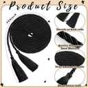 153 Inch Cincture Clergy Rope Monks Religious Rites Celebrating Masses Alba Robes Vestments Ceremonial Decor of Christian Denominations for Priest Deacon Altar Server(Black, Tassel)