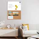 ARCOBIS Cork Board White Board Combo, 24 x 18 Inch Bulletin Board, Magnetic Dry Erase Board & Corkboard for Wall, Vision Board for Home, Office, School, Silver Frame